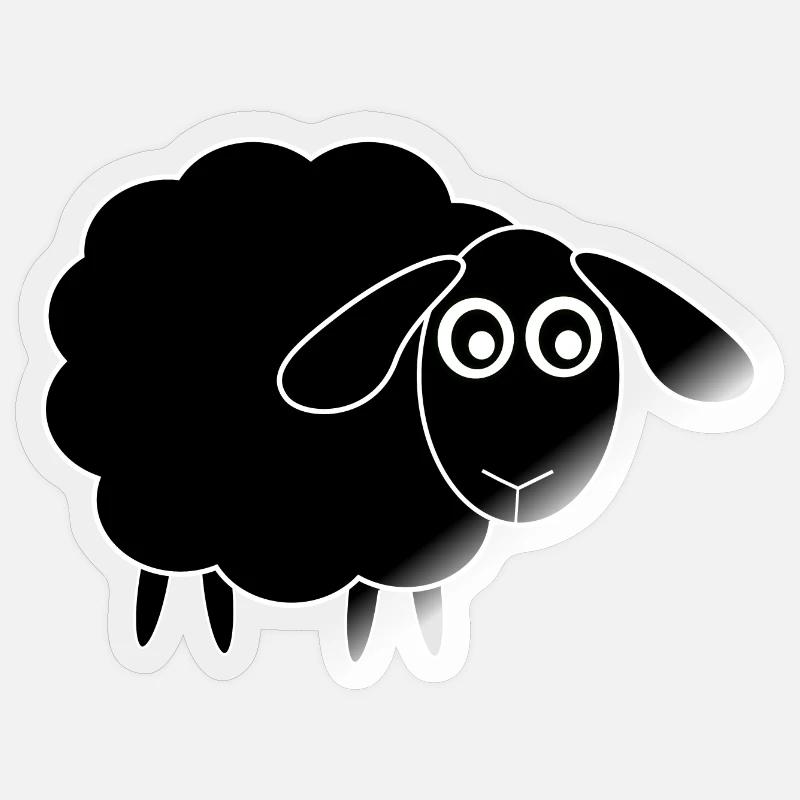black sheep sheep - Sticker size S (10 x 10 cm) - transparent glossy