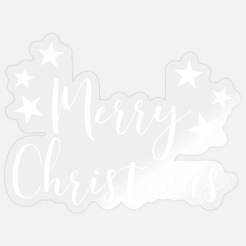 Joyeux Noël Design - Sticker taille S (10 x 10 cm) - brillant transparent