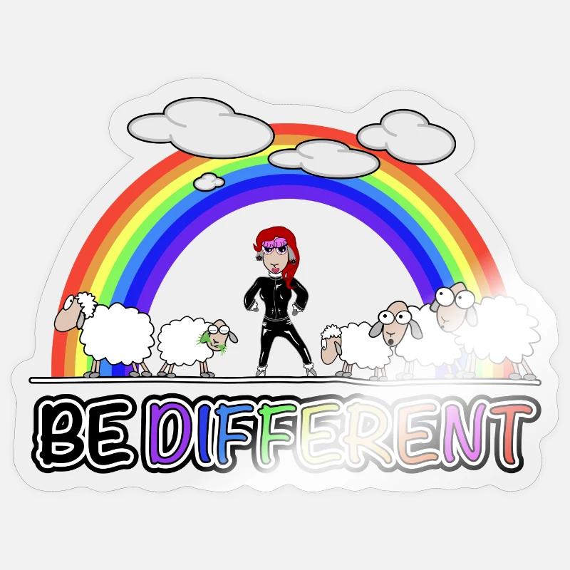 Soyez différent - Sei Anders - Sticker taille S (10 x 10 cm) - brillant transparent