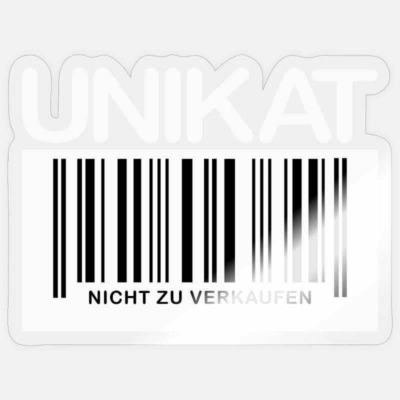 UNIKAT NICHT ZU VERKAUFEN Strichcode - Sticker Größe S (10 x 10 cm) - Transparent glänzend