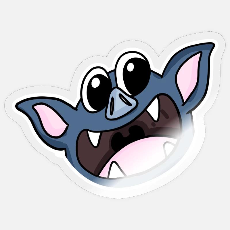 Bat head - Sticker size S (10 x 10 cm) - transparent glossy