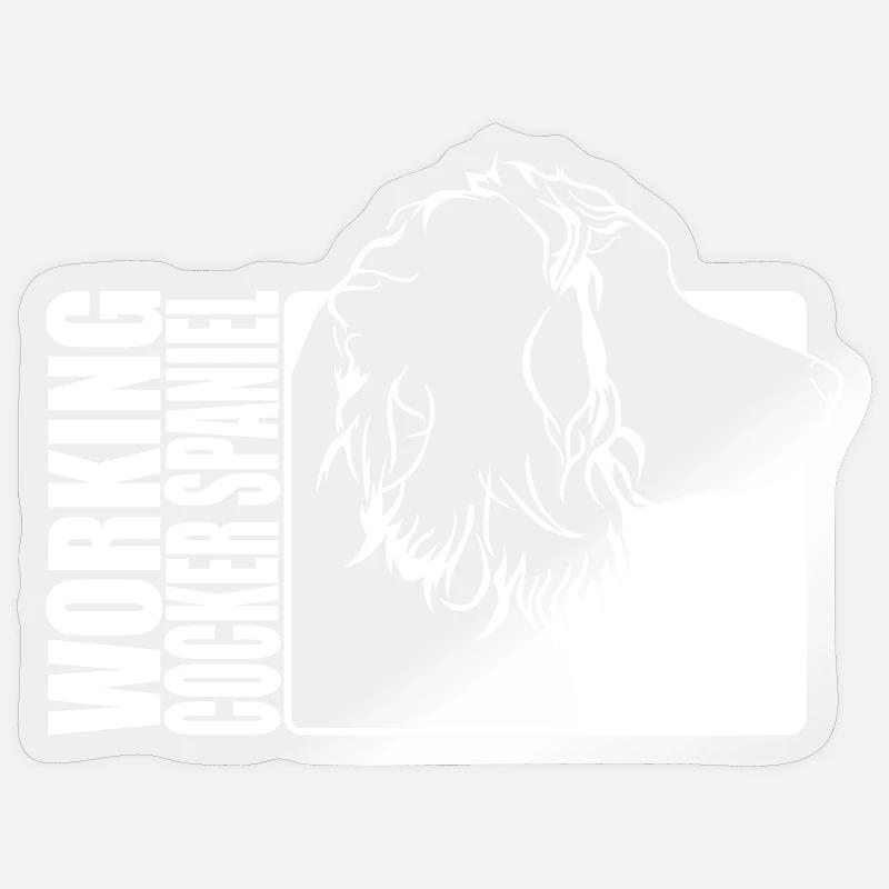 Working Cocker Spaniel Profil Hunde Hund Wilsigns - Sticker Größe S (10 x 10 cm) - Transparent glänzend