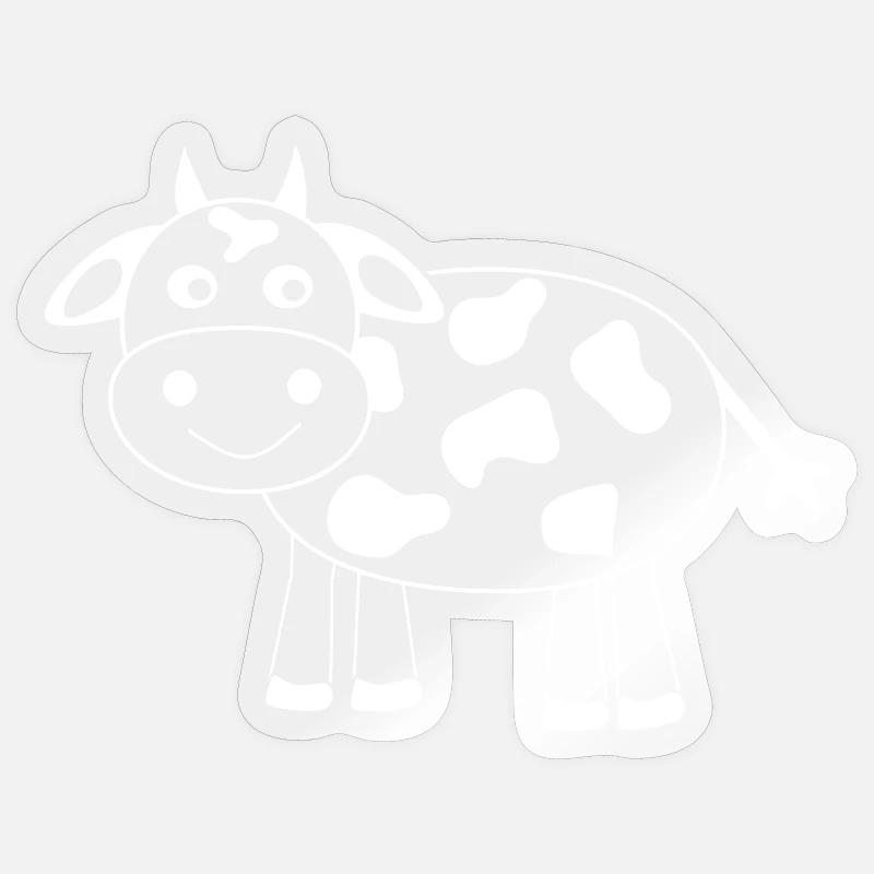 Vache - Sticker taille S (10 x 10 cm) - brillant transparent