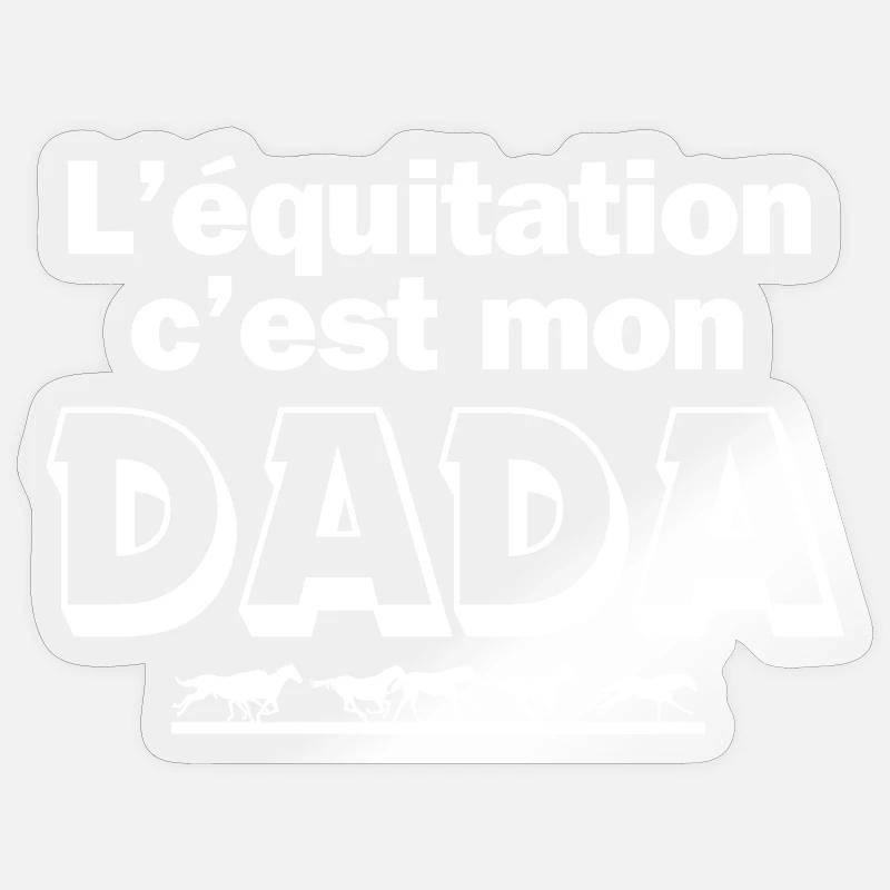équitation, cheval, centre équestre - Sticker taille S (10 x 10 cm) - brillant transparent