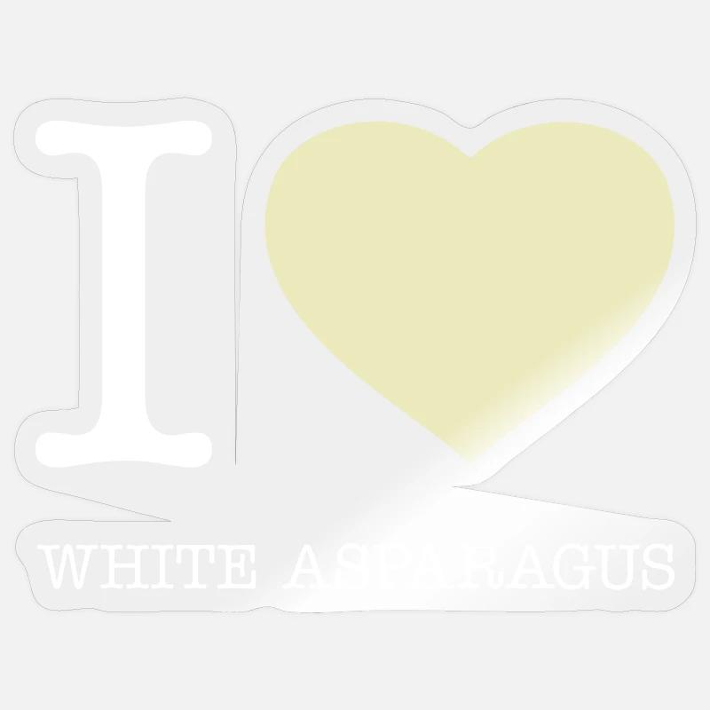J’AIME LES ASPERGES BLANCHES Spargel - Sticker taille S (10 x 10 cm) - brillant transparent
