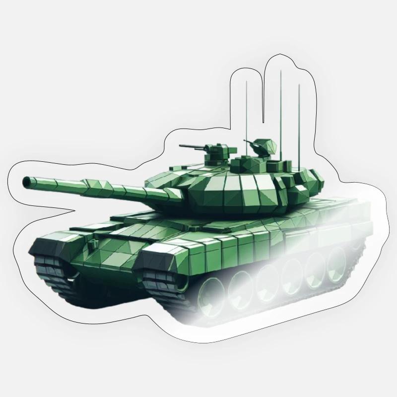 Polygone de char - Sticker taille S (10 x 10 cm) - brillant transparent