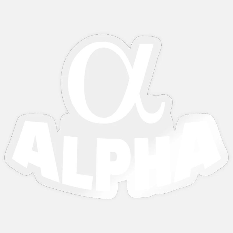 ALPHA - Sticker Größe S (10 x 10 cm) - Transparent glänzend