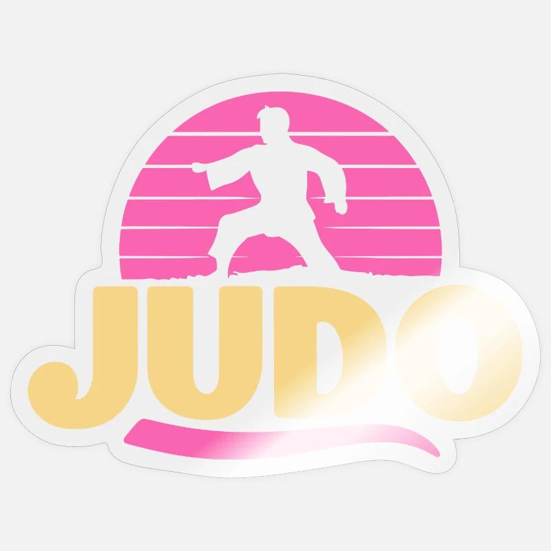 Judo-Mädchen Kraft Stärke Mut Training Geschenk Sticker Größe S (10 x 10 cm)