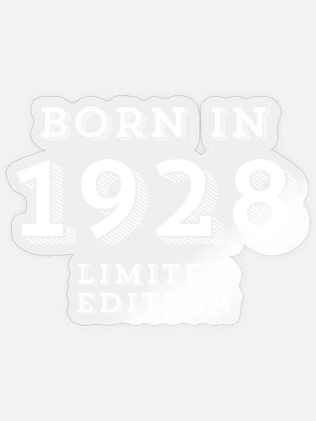1928, Geburtsdatum, Geburtsjahr - Sticker Größe S (10 x 10 cm) - Transparent glänzend