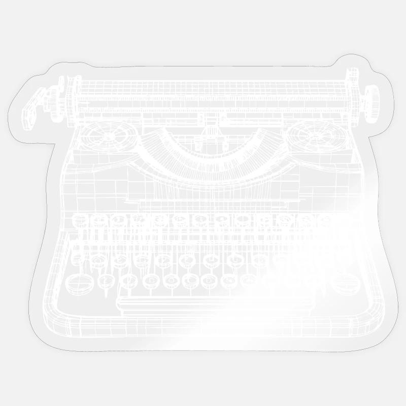Typewriter Wireframe Sticker size S (10 x 10 cm)