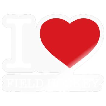 I LOVE FIELD HOCKEY - Sticker Größe S (10 x 10 cm) - Transparent glänzend - Vorne