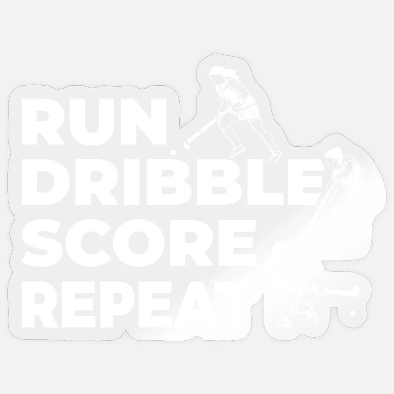 Feldhockeyspieler - Sticker Größe S (10 x 10 cm) - Transparent glänzend