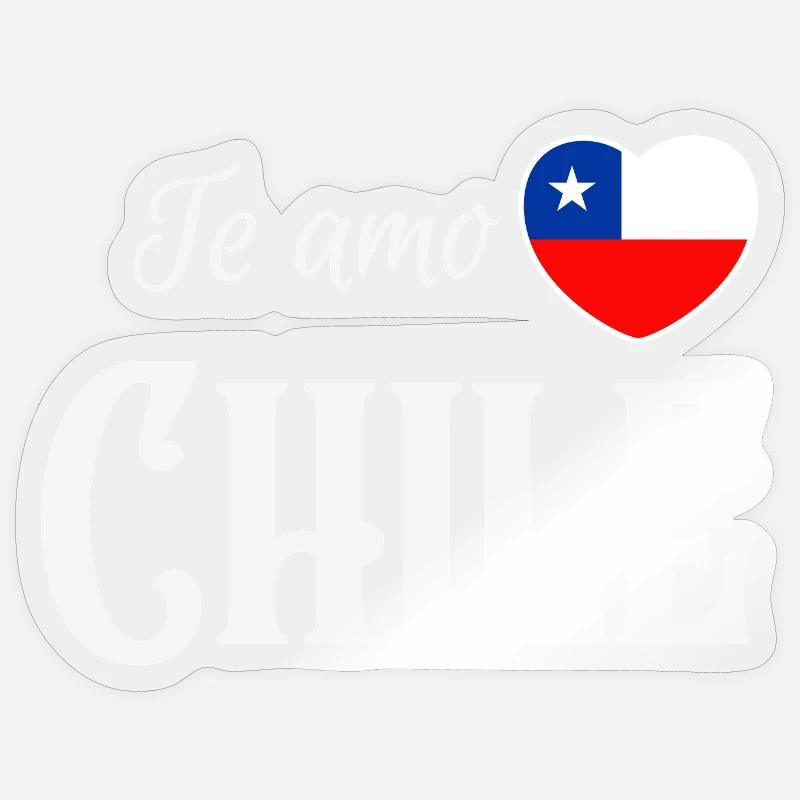 I love Chile, Chilean pride - Sticker size S (10 x 10 cm) - transparent glossy
