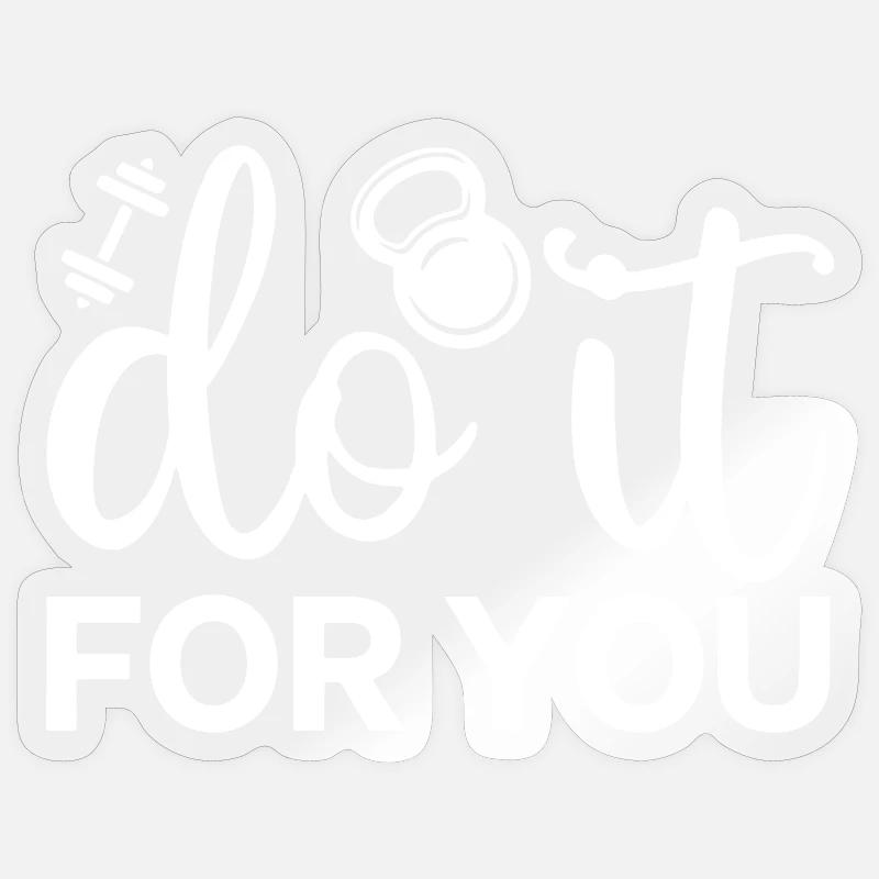 Script de remise en forme motivante avec icône de kettlebell Sticker taille S (10 x 10 cm)