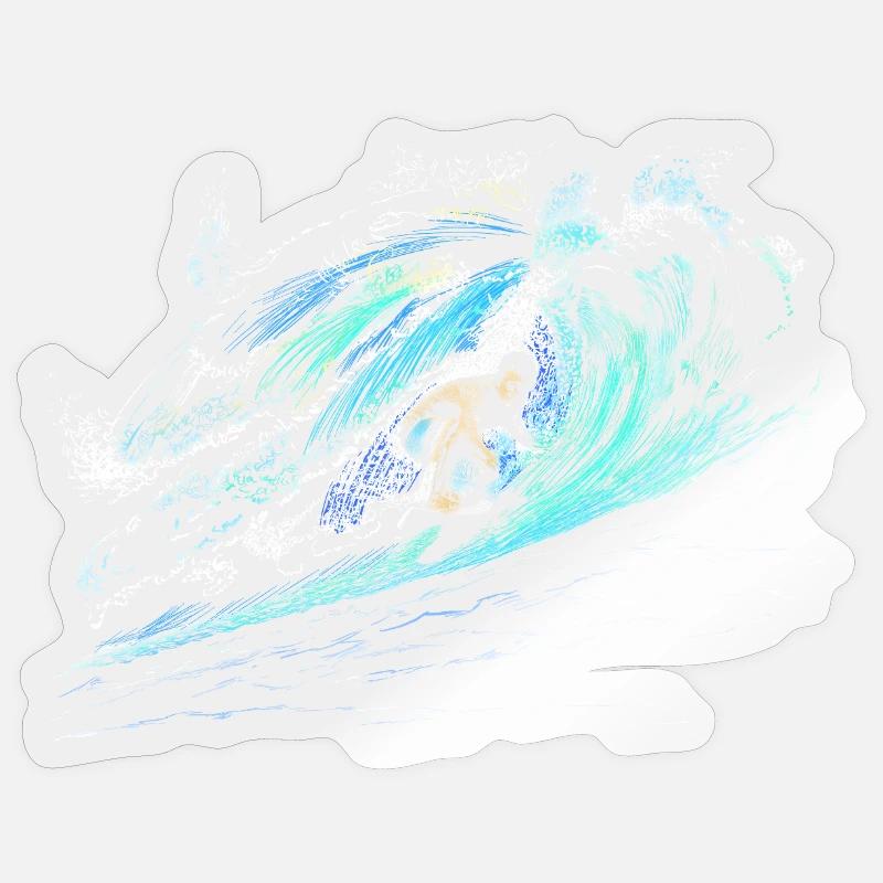 Surfeur - Sticker taille S (10 x 10 cm) - brillant transparent