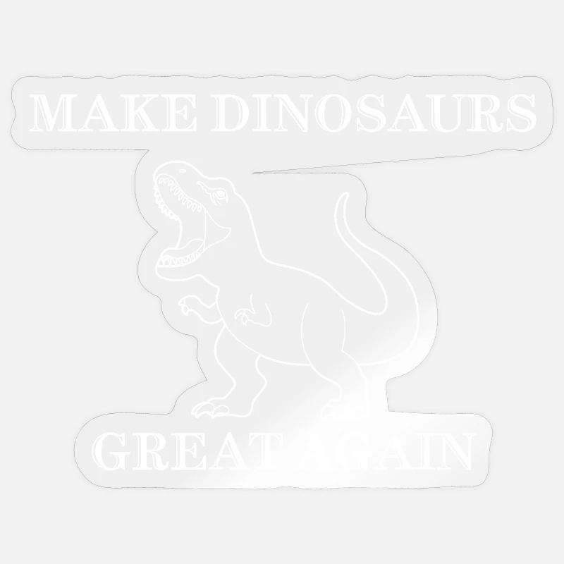 T-Rex emblématique avec slogan amusant - Sticker taille S (10 x 10 cm) - brillant transparent