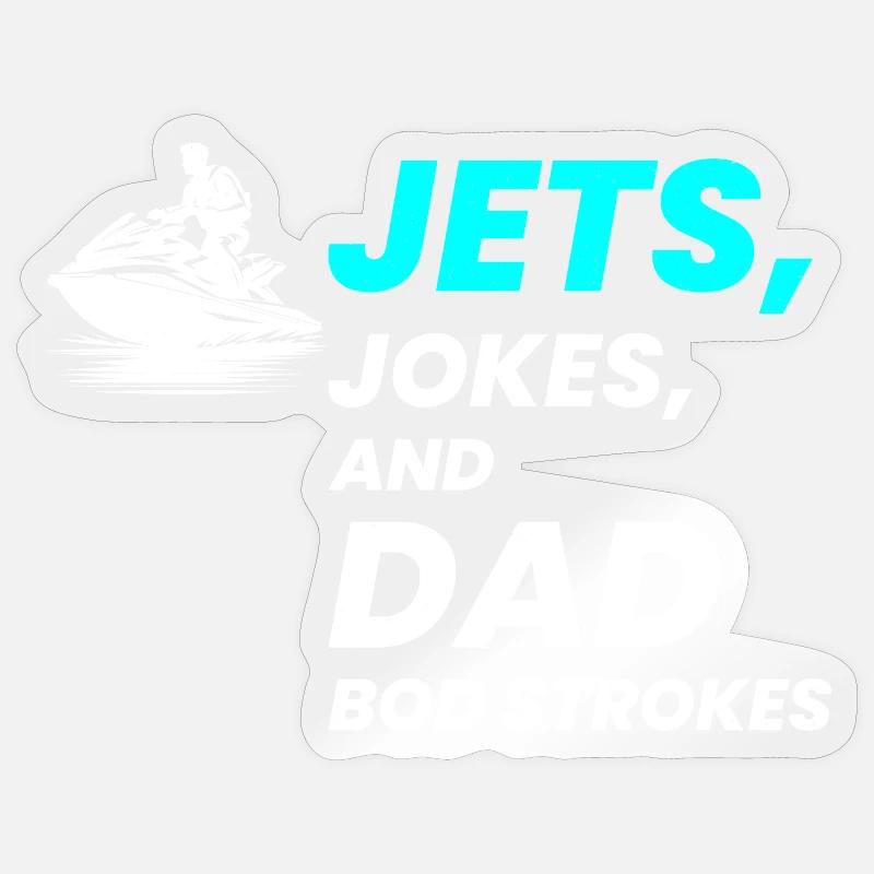 Blagues sur les Jets et coups de papa Sticker taille S (10 x 10 cm)
