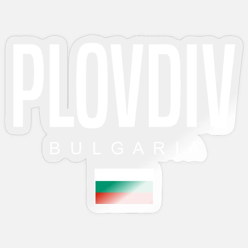 Plovdiv Bulgarie - Sticker taille S (10 x 10 cm) - brillant transparent