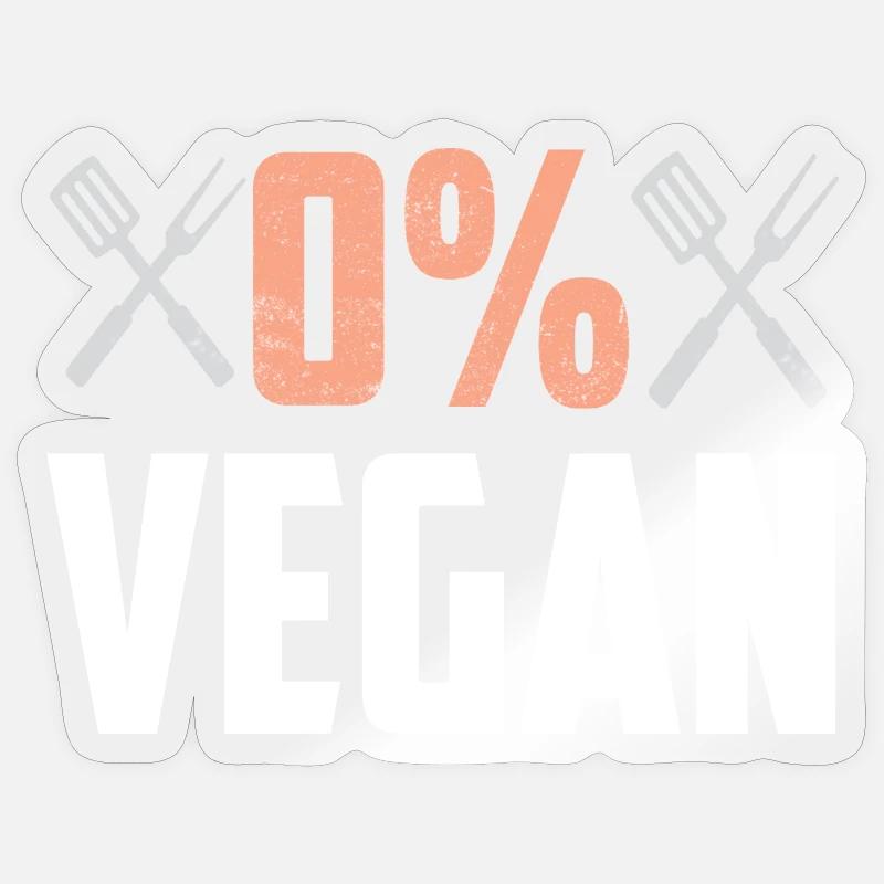 0 % végétalien - Sticker taille S (10 x 10 cm) - brillant transparent