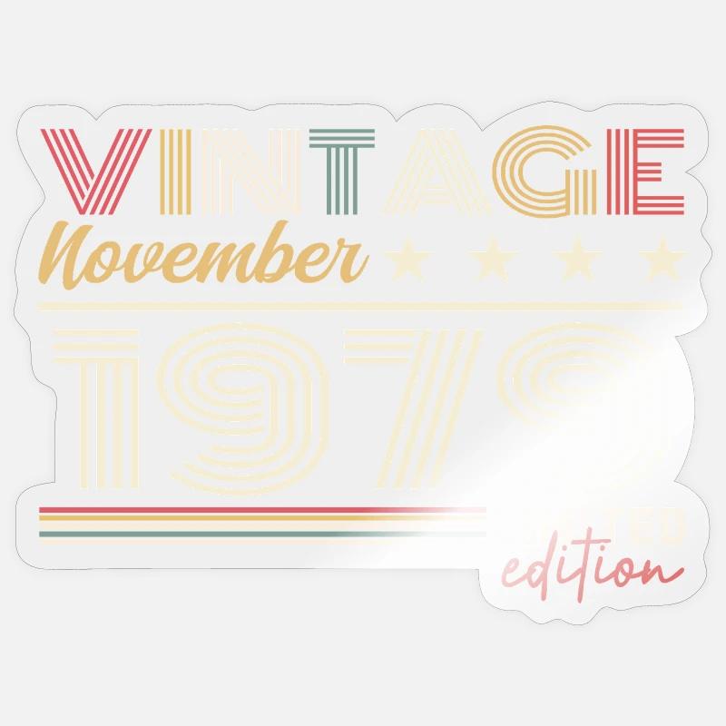 November 1979 - Sticker Größe S (10 x 10 cm) - Transparent glänzend