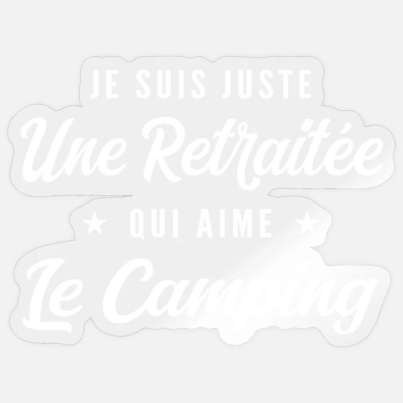 Retraitée Passion Camping - Sticker taille S (10 x 10 cm) - brillant transparent