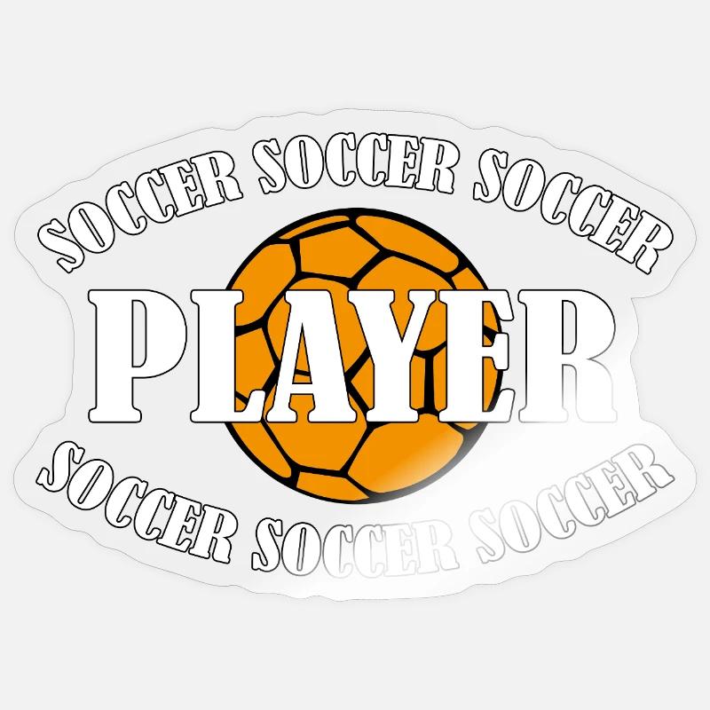SOCCER PLAYER - Sticker Größe S (10 x 10 cm) - Transparent glänzend