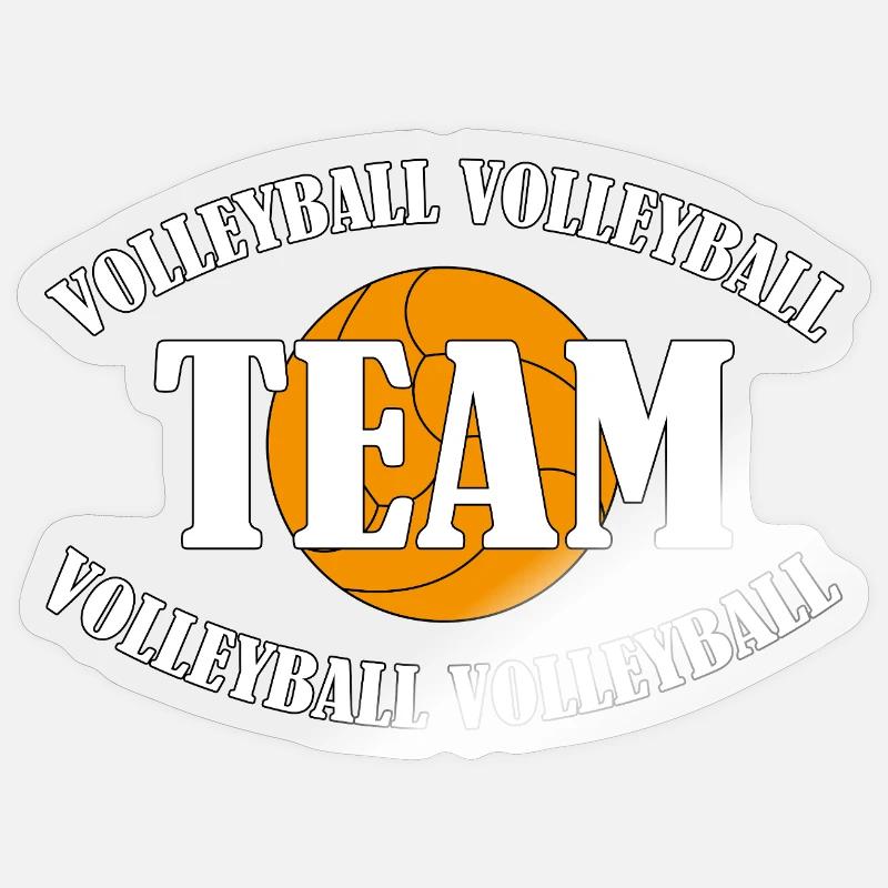 Équipe de volley-ball - Sticker taille S (10 x 10 cm) - brillant transparent