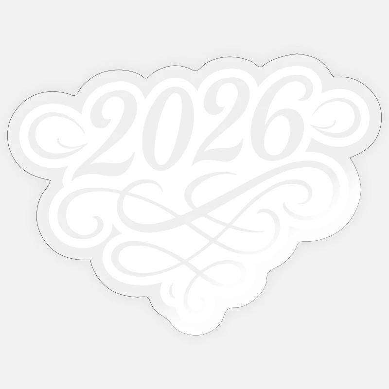 Année 2026 - Sticker taille S (10 x 10 cm) - brillant transparent