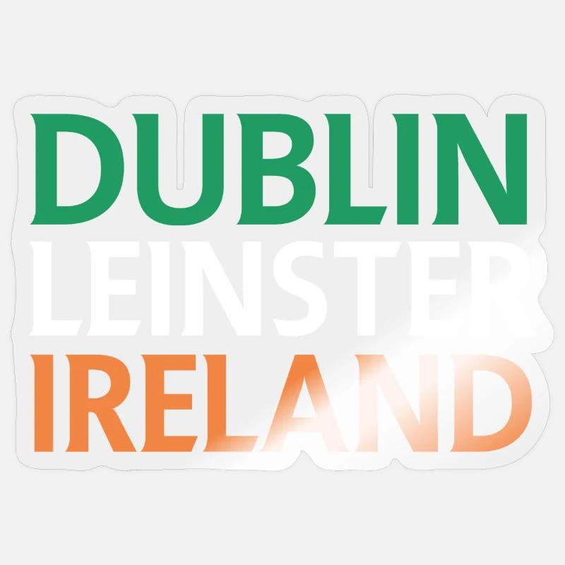 Dublin – Irlande Textdesign - Sticker taille S (10 x 10 cm) - brillant transparent