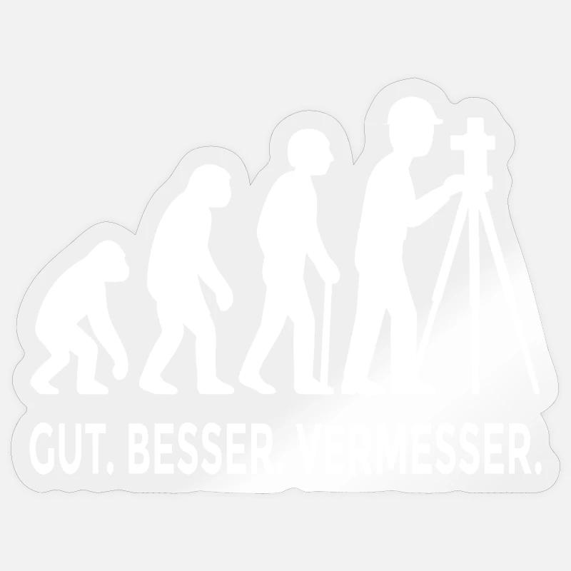 Gut Besser Vermesser Evolution Sticker Größe S (10 x 10 cm)