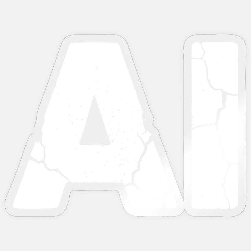 AI Artificial Intelligence Text Grunge Vektor Sticker Größe S (10 x 10 cm)