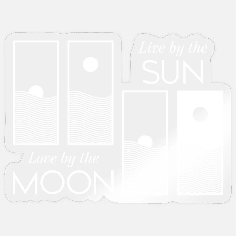 Lever / Coucher de soleil - Sticker taille S (10 x 10 cm) - brillant transparent