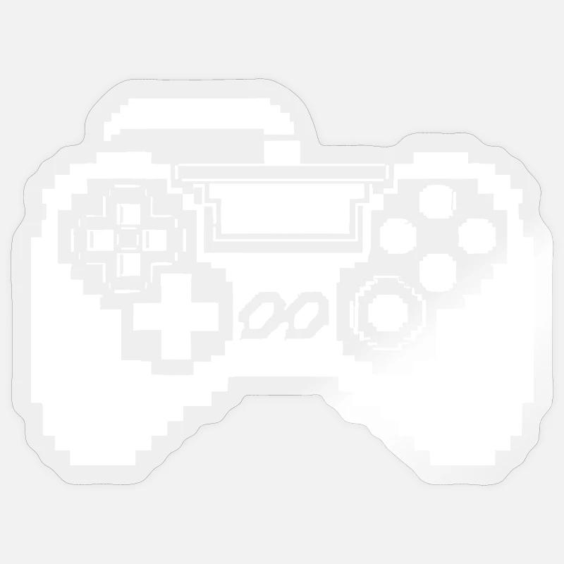Graphismes pixels de manette de jeu Sticker taille S (10 x 10 cm)