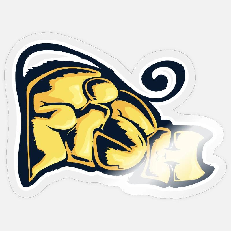 Fisch, ein gezogenes Wort - Sticker Größe S (10 x 10 cm) - Transparent glänzend