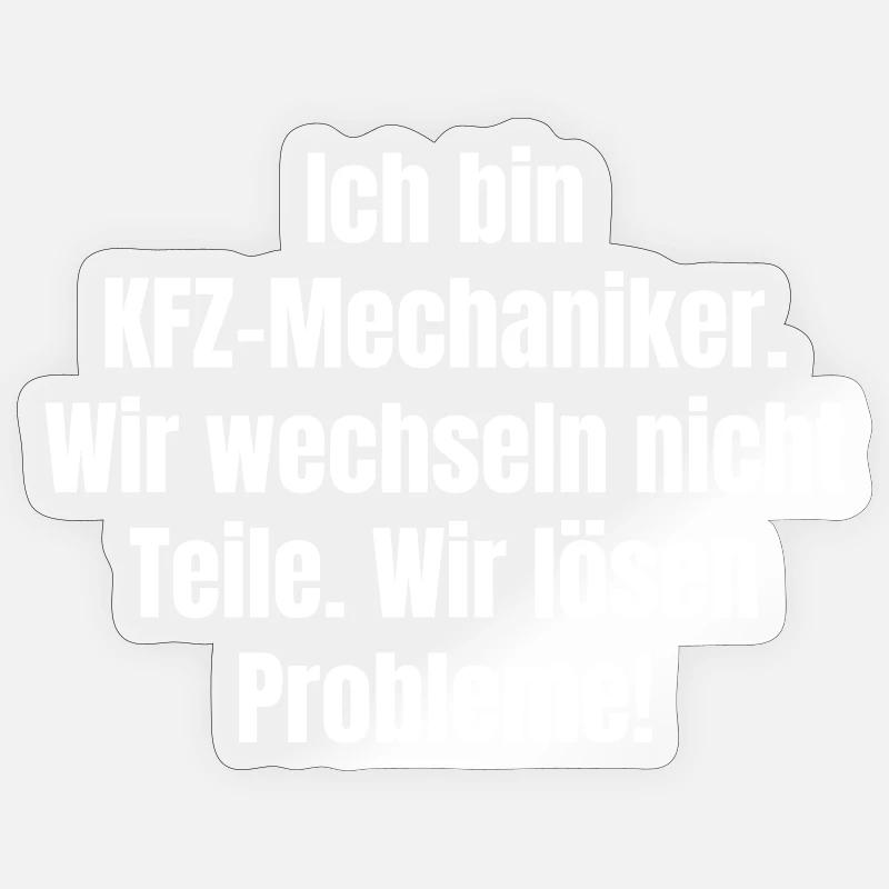 Car mechanics: We solve problems - Sticker size S (10 x 10 cm) - transparent glossy