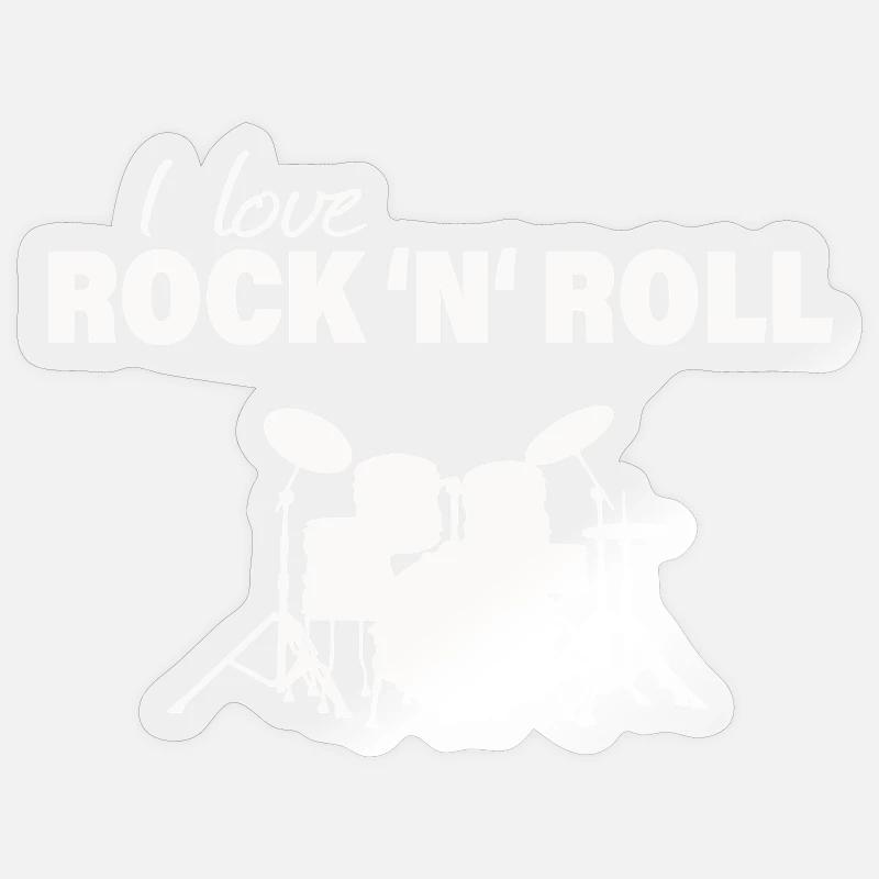 ROCK & ROLL - Sticker Größe S (10 x 10 cm) - Transparent glänzend