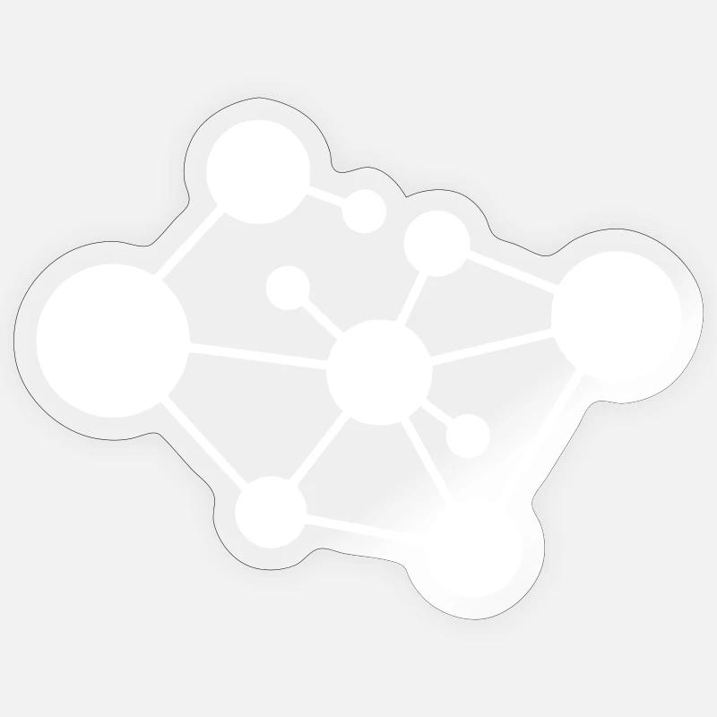 Molecule Network Connection - Sticker size S (10 x 10 cm) - transparent glossy