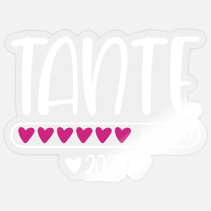 Aunt 2027 loading with heart loading bar Sticker size S (10 x 10 cm)