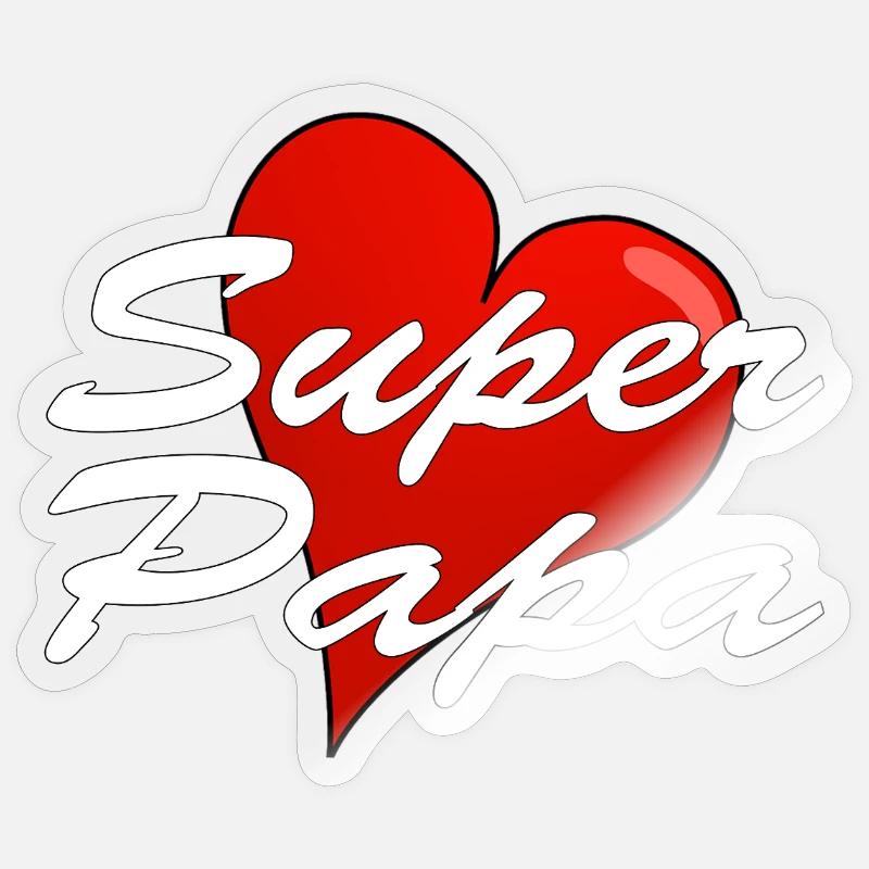 Super dad - Sticker size S (10 x 10 cm) - transparent glossy