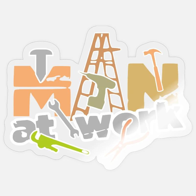 Man_at_work Sticker taille S (10 x 10 cm)