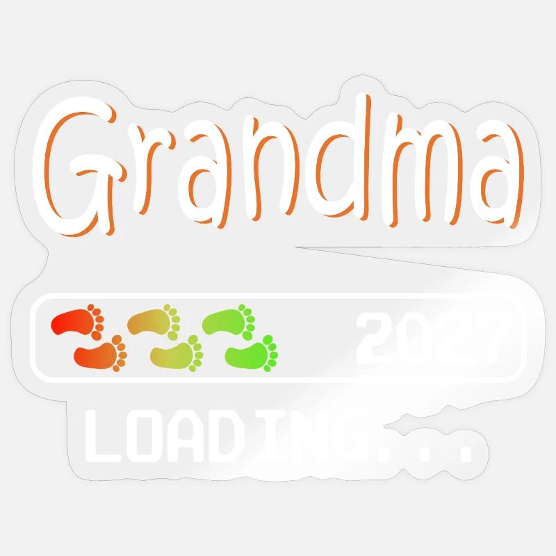 Werdende Oma 2027 loading zukünftige Großmutter Sticker Größe S (10 x 10 cm)