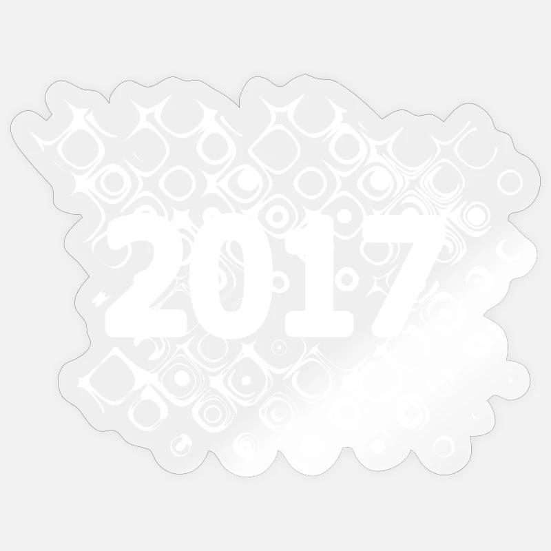 rétro 2017 - Sticker taille S (10 x 10 cm) - brillant transparent