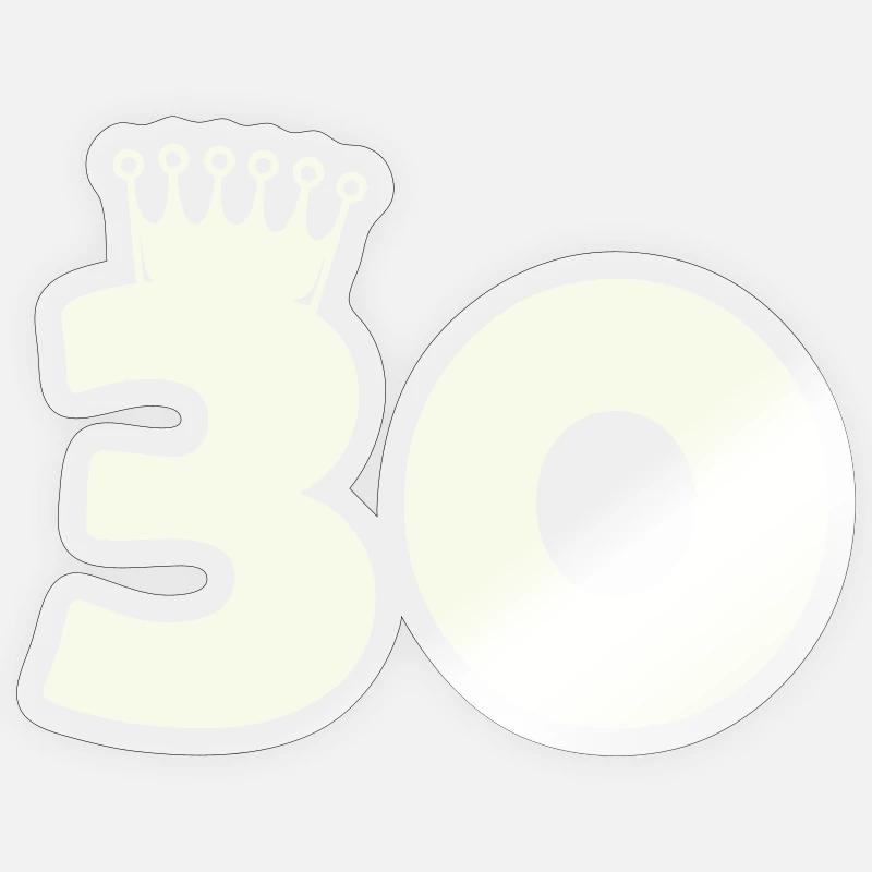 30_krone - Sticker size S (10 x 10 cm) - transparent glossy
