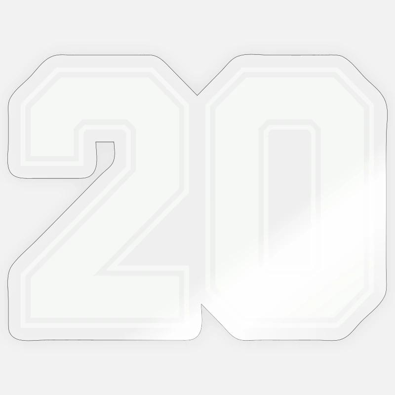 20- - Sticker Größe S (10 x 10 cm) - Transparent glänzend