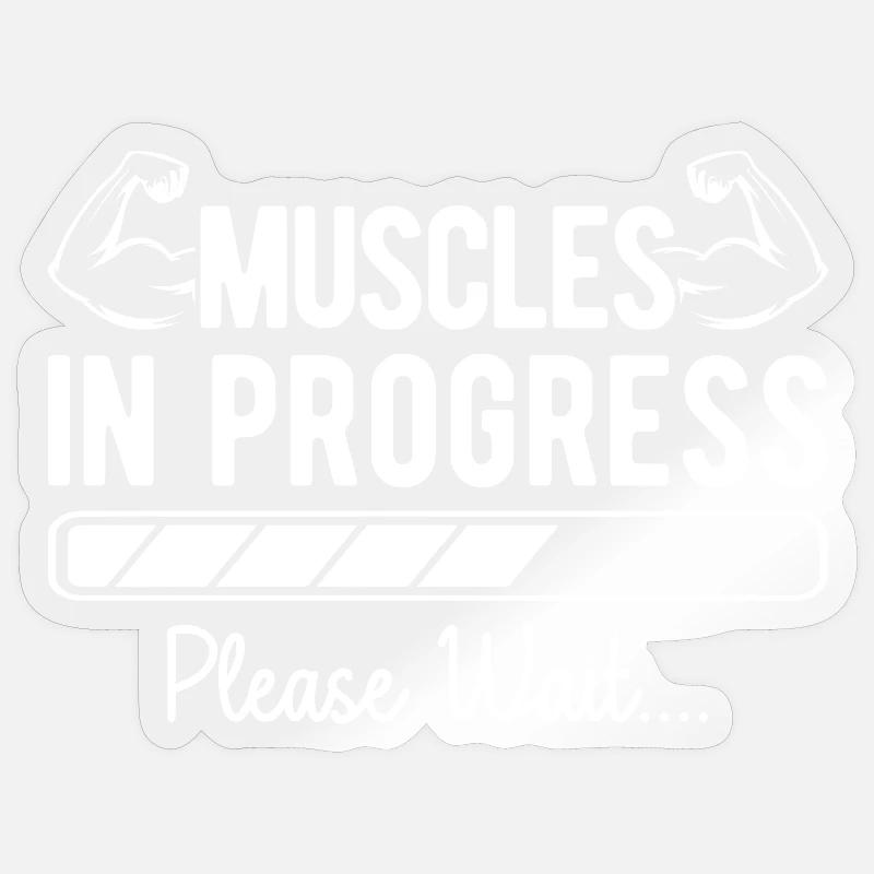 Powerlifting Bodybuilder Muscles In Progress Gym Sticker size S (10 x 10 cm)