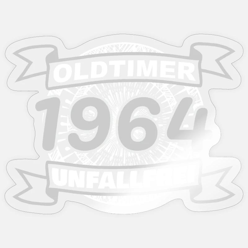 Oldtimer 1964 - Sticker Größe S (10 x 10 cm) - Transparent glänzend