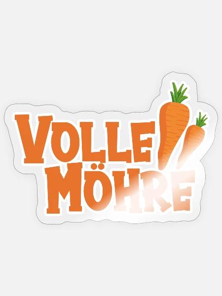 Volle Möhre - Sticker Größe S (10 x 10 cm) - Transparent glänzend