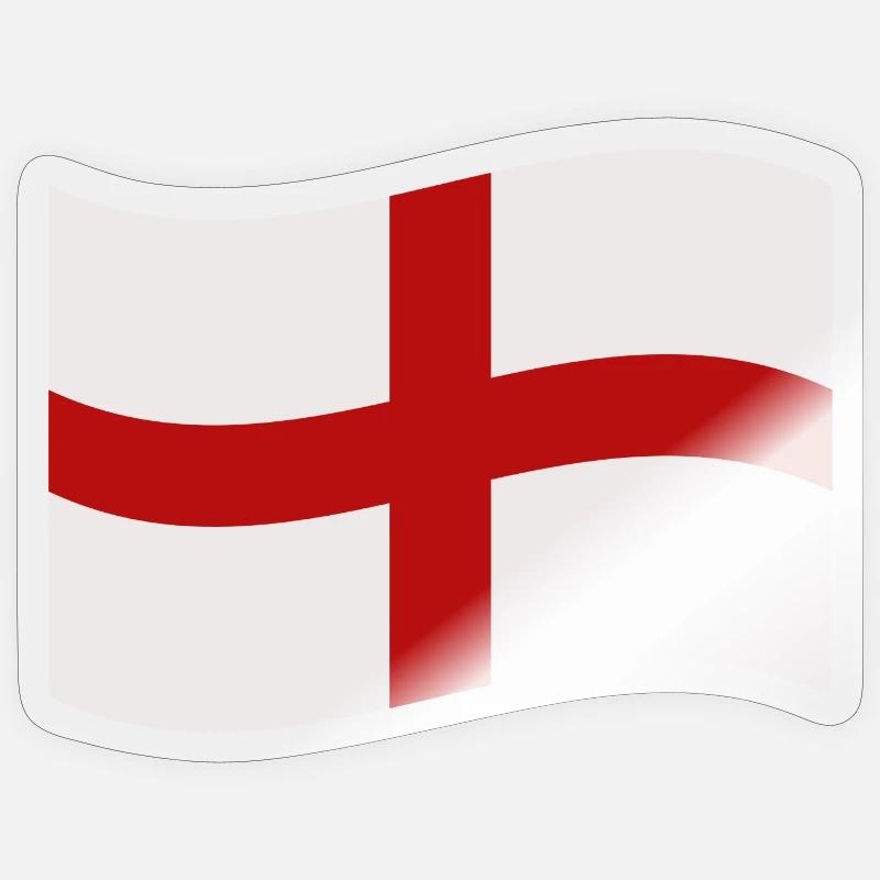 Drapeau anglais - Sticker taille S (10 x 10 cm) - brillant transparent