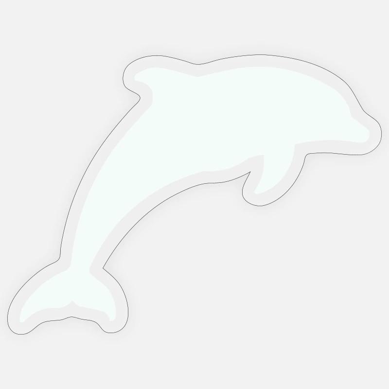 Glowing Dolphin Silhouette - Sticker size S (10 x 10 cm) - transparent glossy