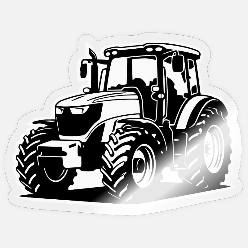 Traktor / Trecker / Schlepper (2-farbig) - Sticker Größe S (10 x 10 cm) - Transparent glänzend